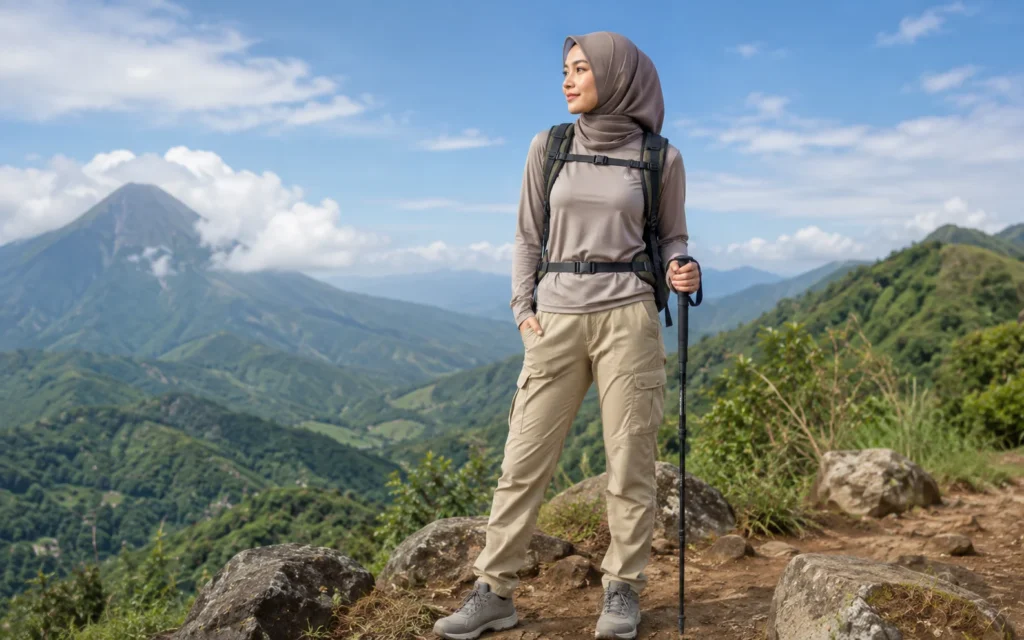 Kaus Quick Dry, Celana Cargo, dan Hijab Sport