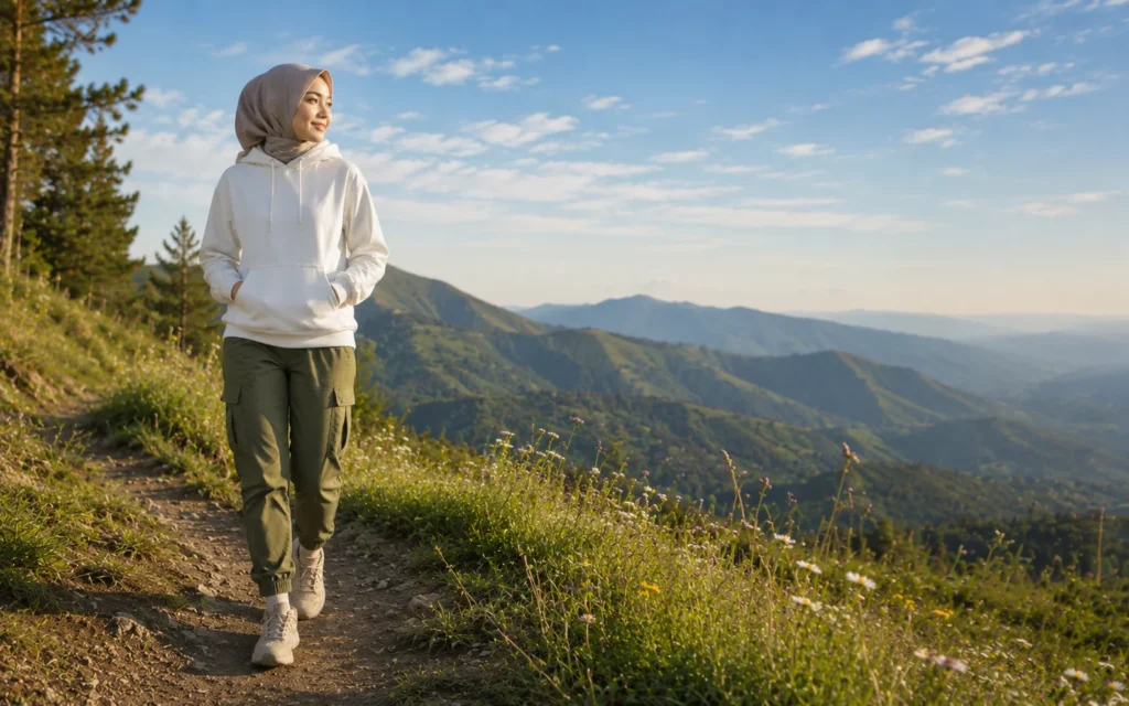 Hoodie Outdoor dan Celana Jogger